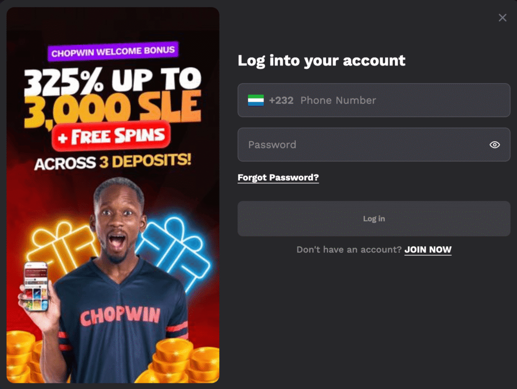 chopwin login sl